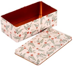 VILDE Plechová dóza na pečivo / sušienky, vianočný motív - 21,5 x 12 x 7 cm