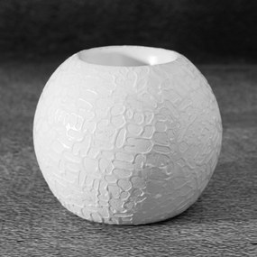 KERAMICKÝ SVIETNIK RISO (FI) 9X8 CM BIELA