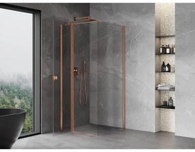 Mexen Mist T, sprchový kút s krídlovými dverami, 95 x 95 cm, 8mm číre sklo, medený profil, 8A4T-095-095-65-00