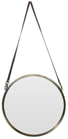 Okrúhle zrkadlo na koženom popruhu 42 cm