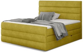 Kontinentálna boxspring posteľ Carmen, žltá 160x200cm (omega 68/ Cand 08)
