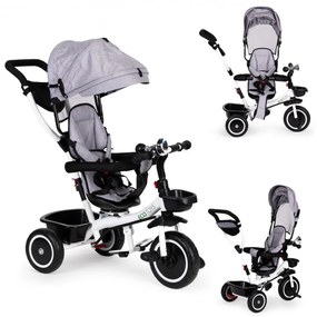 Dětská tříkolka - kočárek EcoToys V šedá