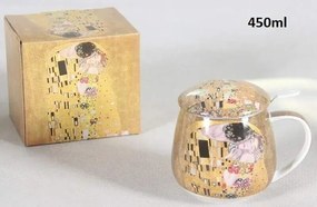 Hrnček na čaj so sitkom 450 ml , Gustav Klimt Kiss, QUEEN ISABELL