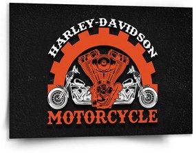Sablio Obraz Harley-Davidson motor Čierne pozadie - 150x110 cm