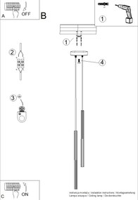Závesné svietidlo Arche, 2x čierne kovové tienidlo, o
