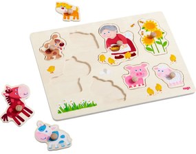 Drevené vkladacie puzzle – babička Lena a jej zvieratká