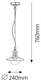 Rabalux 8764 - Vonkajšie závesné svietidlo OSLO 1xE27/60W