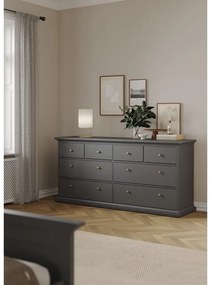 Sivá nízka komoda 183x87 cm Paris – Tvilum