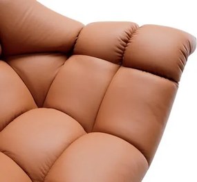 Kožené kreslo + taburet CORAL