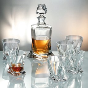 Crystalite Bohemia krištáľový whisky set Quadro (1+6)