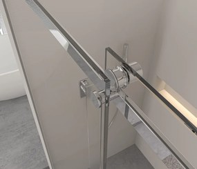 Erga Lynn, sprchový kút s posuvnými dverami 90(dvere) x 80(stena) x 195 cm, 8mm číre sklo, čierny profil, ERG-V02-LYNN-D090G080-CL-BK