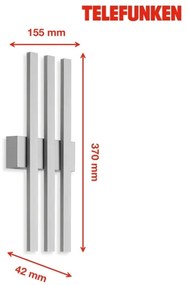 Telefunken 313304TF - LED Vonkajšie nástenné svietidlo 3xLED/4W/230V IP44