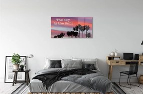 Obraz na skle Palm západu slnka 125x50 cm