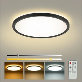 Brilagi - Stmievateľné LED svietidlo ULTRA SLIM LED/24W/230V pr. 42 cm čierna + diaľkové ovládanie