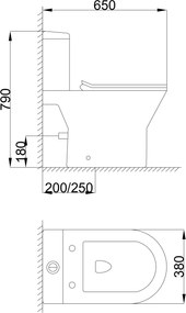 Invena Lumin, WC kombi + toaletné sedadlo z duroplastu, horizontálny odtok, biela lesklá, INV-CE-88-001-W