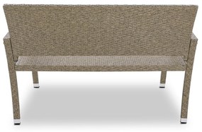 Casaria Záhradná lavica polyratan, 122x55x90cm béžovo-šedá