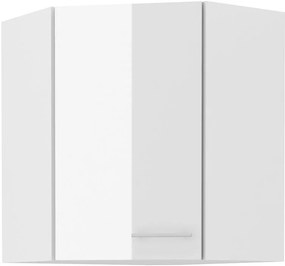 Horná rohová kuchynská skrinka Lavera 60x60 GN-72 1F (45°) (korpus: biela + front: lesk biely). Vlastná spoľahlivá doprava až k Vám domov. 1134522