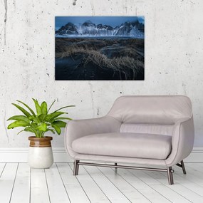 Sklenený obraz výhľadu na Islandskej vrcholky (70x50 cm)