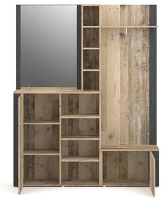 Předsíňová stěna Barry 150 cm dub Matera světlý/antracit