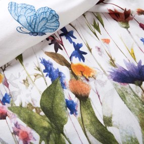 FLANELOVÉ OBLIEČKY FLANELOVE 180X200 CM, 2KS 70X80 CM KVETY