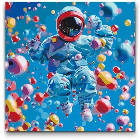 Gario Maľovanie podľa čísel Abstraktný astronaut Rozmery: 80 x 80 cm, Rámovanie: S vnútorným rámom