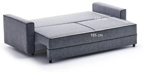Dizajnová rozkladacia sedačka Sanjay 215 cm sivá