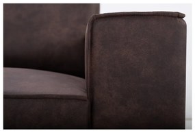 Hnedá pohovka z imitácie kože 224 cm Copenhagen - Scandic
