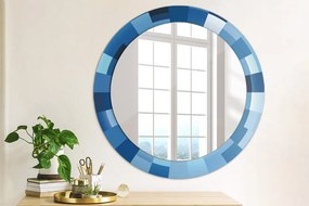 Okrúhle ozdobné zrkadlo Modrý abstrakt fi 70 cm