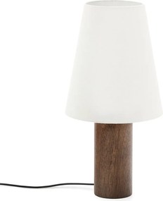 Biela/v tmavo prírodnej farbe stolová lampa s textilným tienidlom (výška 49,5 cm) Marga – Kave Home