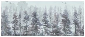 Obraz - Borovicový les II., aquarel (120x50 cm)
