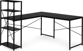 Rohový pracovný a herný stôl s policami