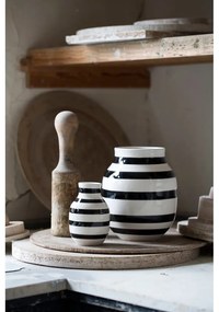 Čierno-biela kameninová váza Kähler Design Omaggio, výška 12,5 cm