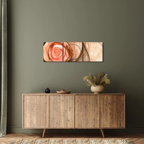 Obraz - Abstraktné ruže ružová s bielym pozadím (s hodinami) (90x30 cm)