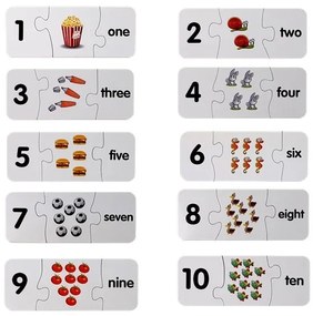 LEAN TOYS Edukačné puzzle  čísla