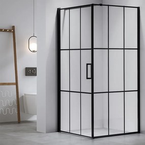 BPS-koupelny Štvorcový sprchový kút BS13A 80x80 čierna/transparent + vanička ST02A BL čierna