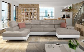 Rohová sedacia súprava Alvin Bis, Dostupné poťahy: ekokoža Soft 017 + Uttario Velvet 2979 + Uttario Velvet 2955, Strana: Ľavá - U