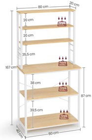 Kuchynská polica KKS019W09 biela / hnedá