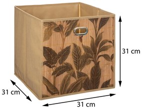 Úložný box Bamboo Flower, 31x31x31 cm, hnedá