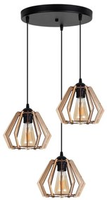 Luster na lanku BERGO 3xE27/60W/230V čierna