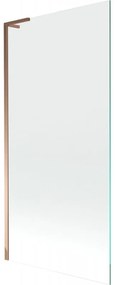 Mexen Next L, 1-krídlová vaňová zástena 90 x 150 cm, 6mm číre sklo, ružové zlato profil, 895-090-000-03-00-60