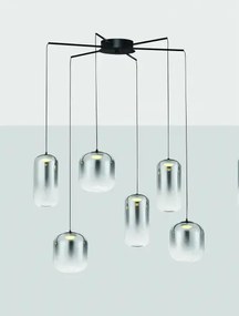 LED čierno-šedý dizajnový luster Aelia 6