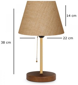 Stolní lampa Wena krémová/zlatá/hnědá