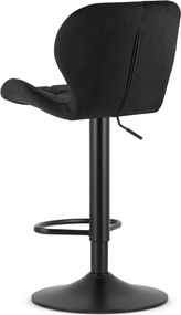 AKCIA Barová stolička s čiernou nohou WEST VELVET, čierna II. akosť