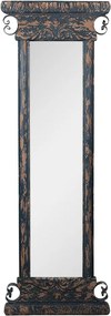 Modro-hnedé antik drevené nástenné zrkadlo Mirael - 45*4*131 cm