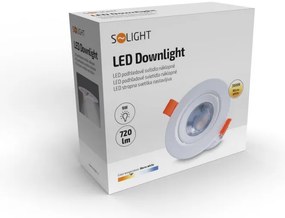 SOLIGHT LED podhľadové svetlo bodové, 5W, 400lm, 3000K, okrúhle, biele