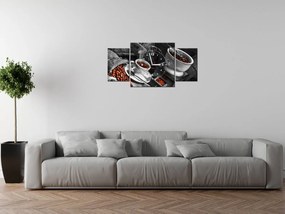 Gario Obraz s hodinami Káva arabica - 3 dielny Rozmery: 30 x 90 cm