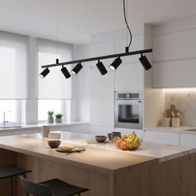 Ideal Lux - LED Luster na lanku DYNAMITE 6xGU10/7W/230V čierna