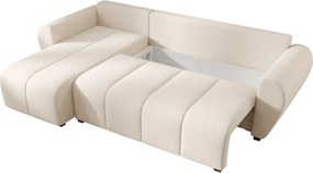 Rozkladacia obojstranná sedacia súprava do L SEVIO 246x145 cm, krémová + 2 vankúšiky ZDARMA