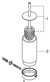GROHE 41076GL0 - Súprava na čistenie toalety SELECTION zlatá