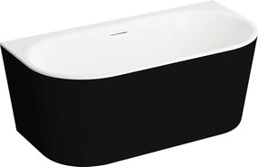 Polimat Akrylátová voľne stojaca vaňa k stene Sola 150x75 POLIMAT-Rozmery: 150x75, POLIMAT-Farba vane: Biela / grafit lesk